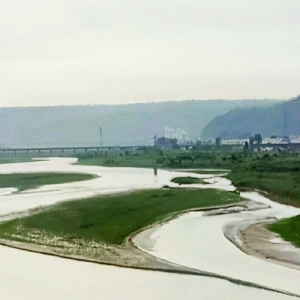 夕阳下的豳州泾河